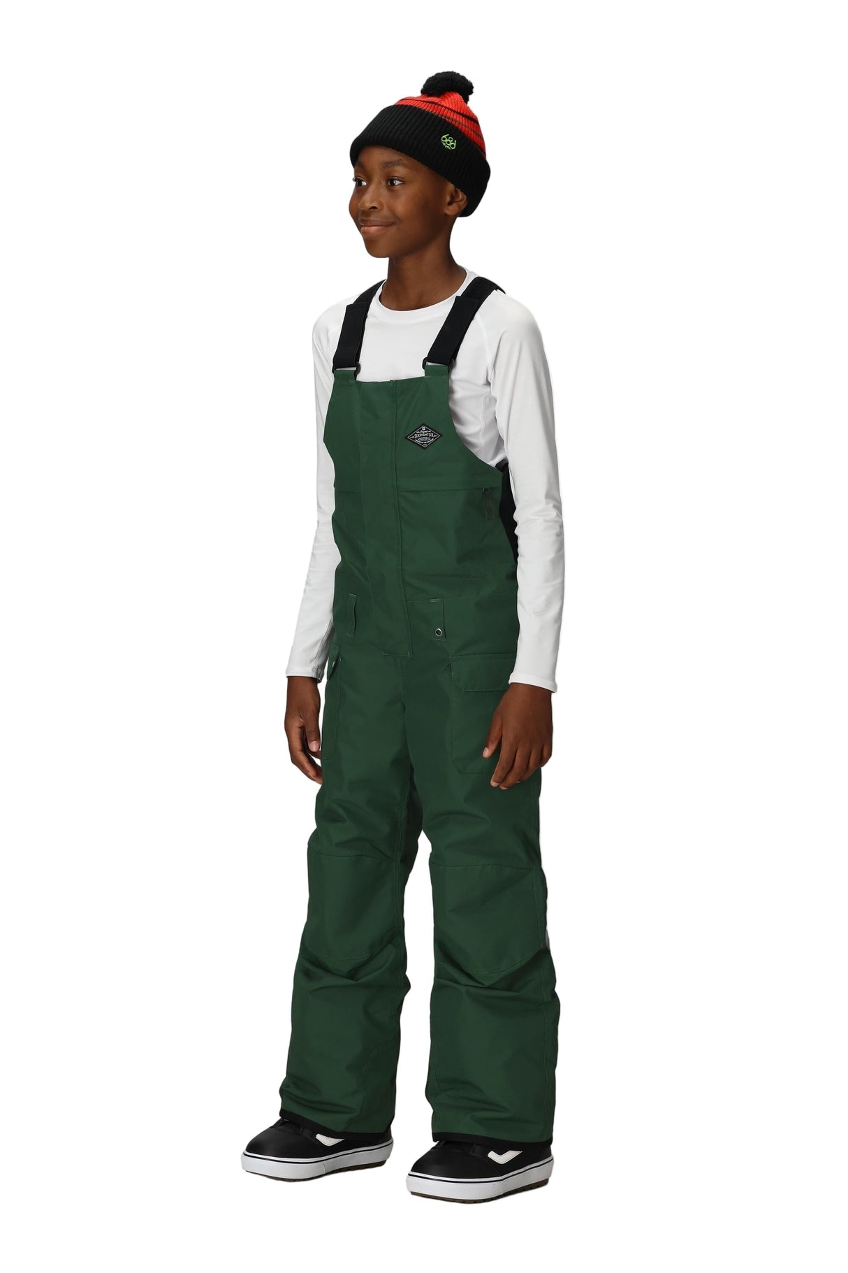 686 Youth Frontier Insulated Bib Snow Pants Moss Green 2026 Youth Snow Pants 686