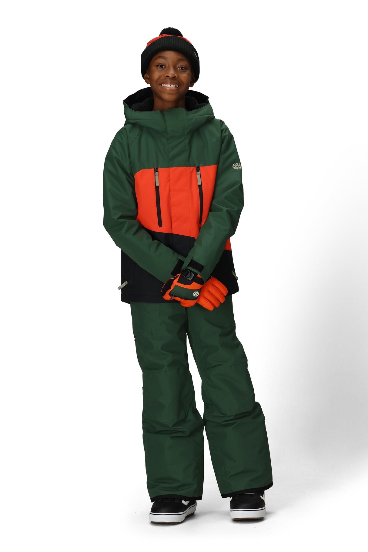 686 Youth Frontier Insulated Bib Snow Pants Moss Green 2026 Youth Snow Pants 686