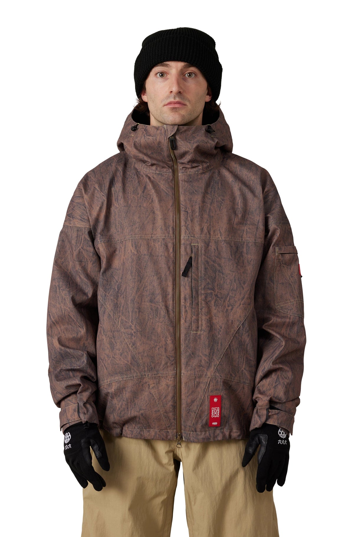 686 Dojo Shell Snow Jacket Brown Crinkle Wash 2027 Men's Snow Jackets 686