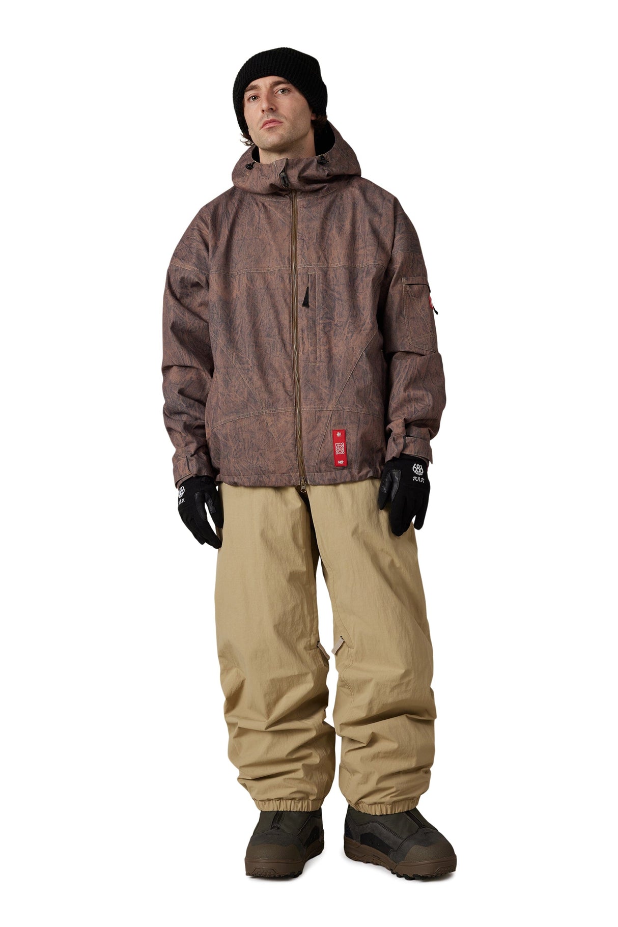 686 Dojo Shell Snow Jacket Brown Crinkle Wash 2027 Men's Snow Jackets 686
