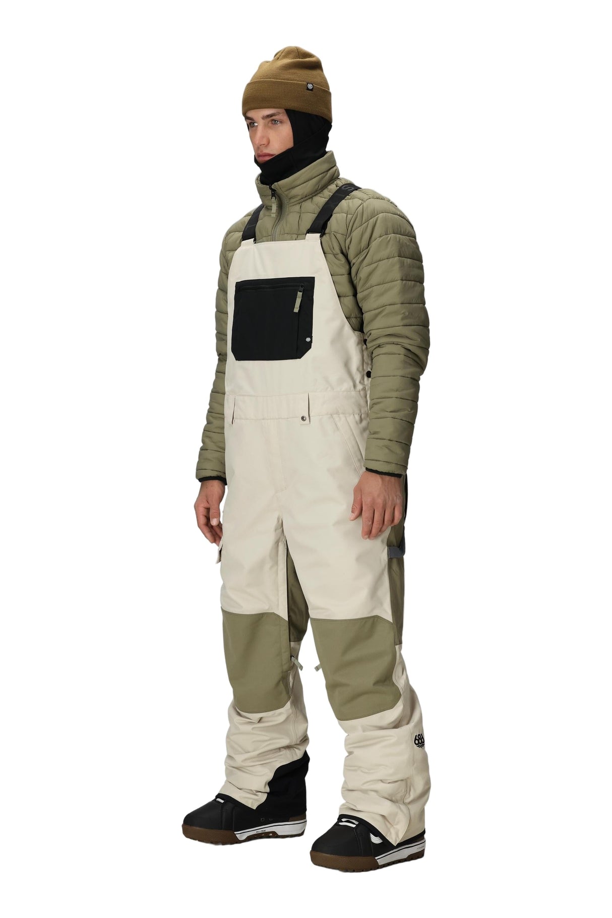 686 Hot Lap Insulated Snowboard Bib Pants Limestone Colorblock 2026 Men's Snow Bib Pants 686
