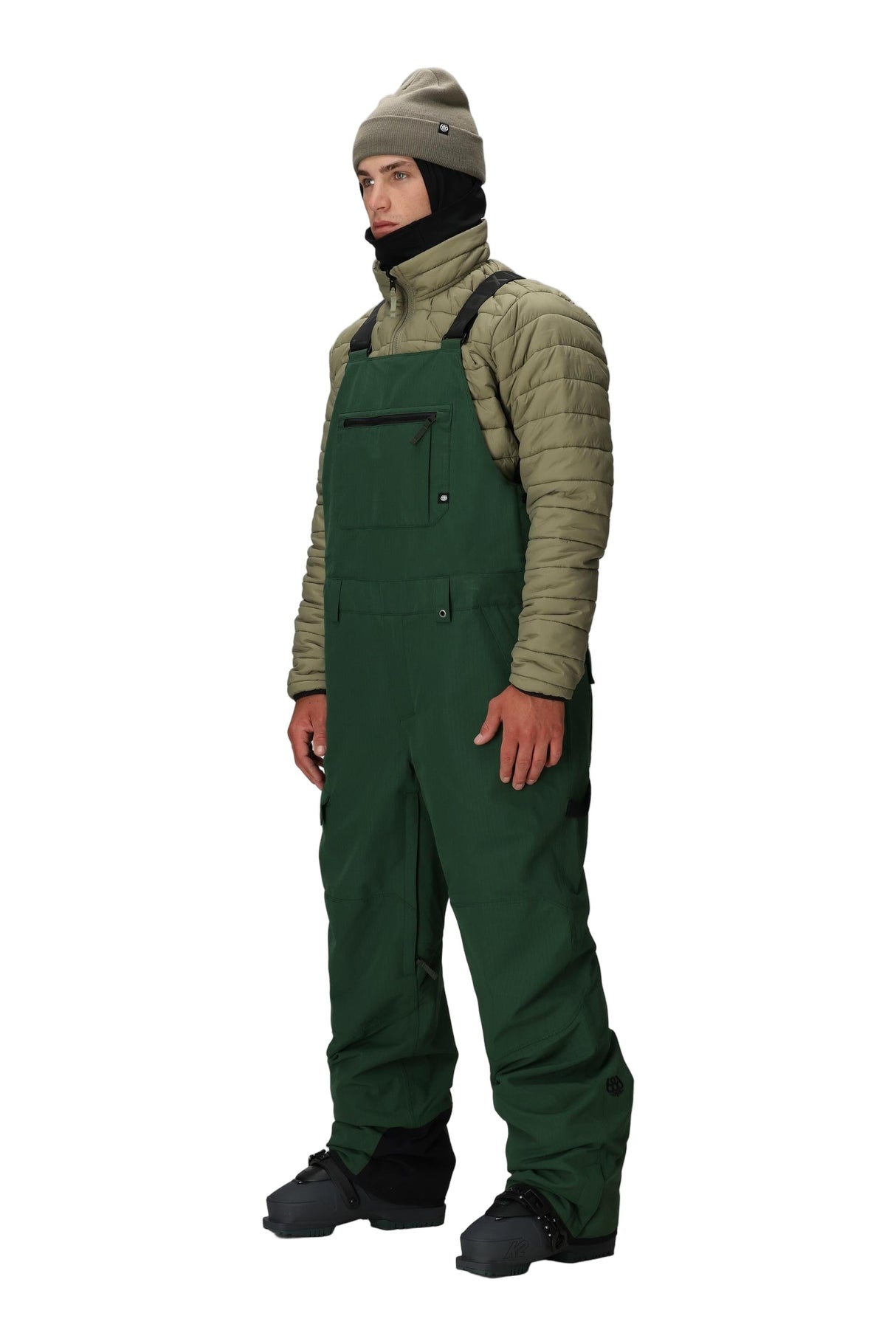 686 Hot Lap Insulated Bib Snow Pants Moss Green Ripstop 2026 Men's Snow Bib Pants 686