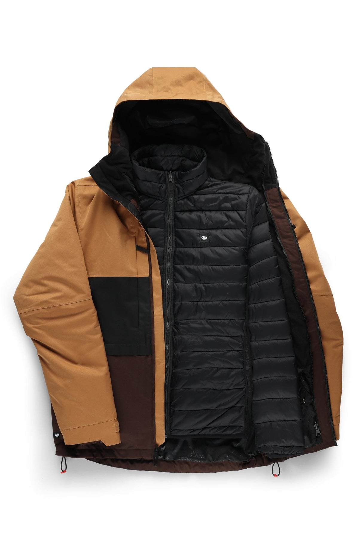 686 Smarty 3-In-1 Form Snowboard Jacket Caramel Colorblock 2026 Men's Snow Jackets 686
