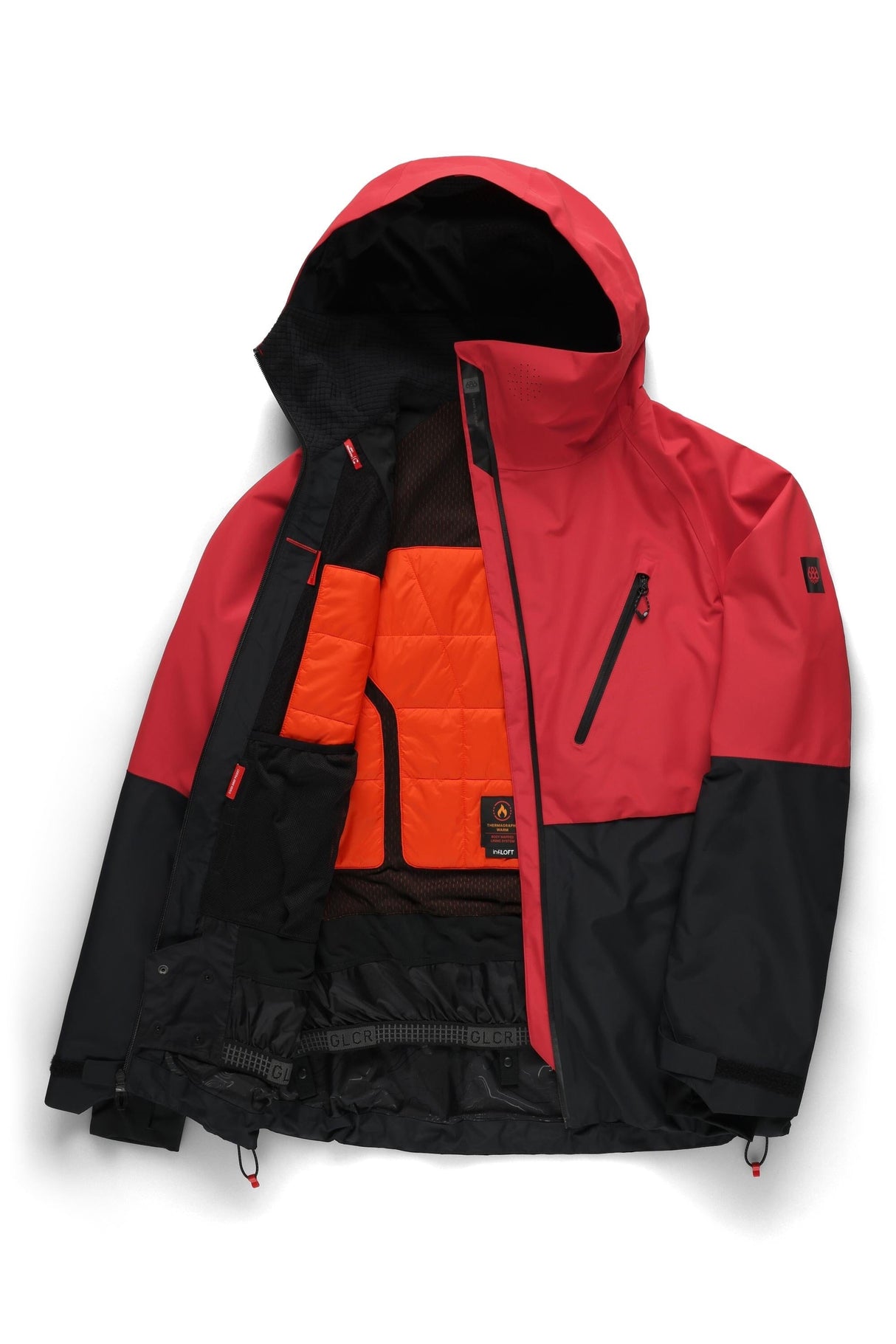 686 Hydra Thermagraph Snowboard Jacket True Red Colorblock 2026 Men's Snow Jackets 686
