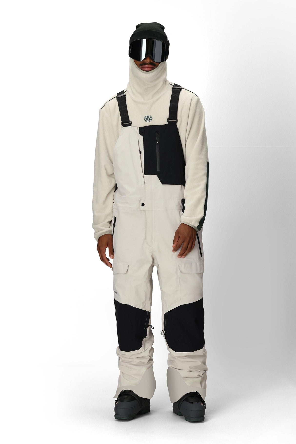 686 GORE-TEX Dispatch Shell Bib Snow Pants Limestone Colorblock 2026 Men's Snow Bib Pants 686