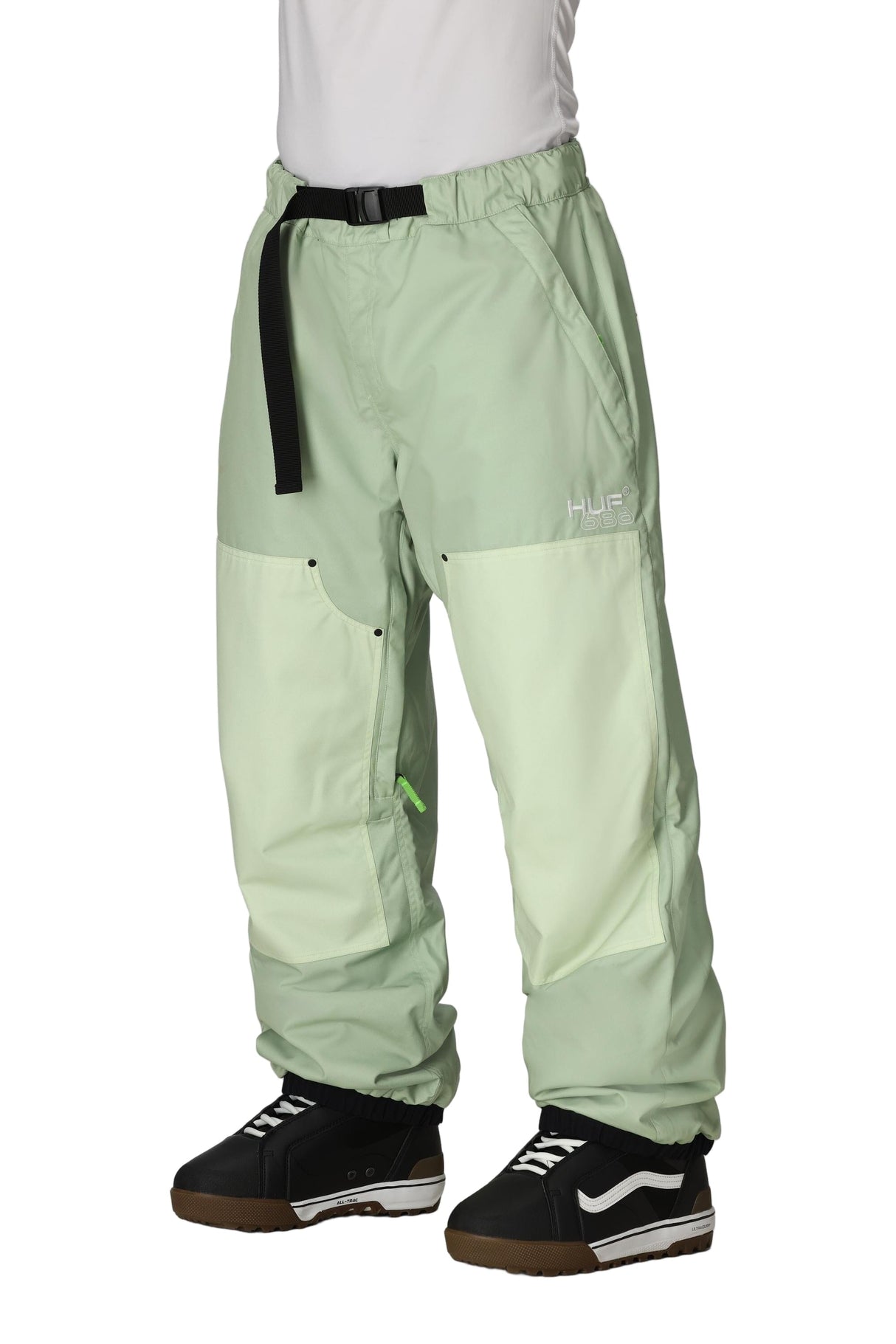686 HUF Double H Shell Snowboard Pants HUF Green Colorblock 2026 Men's Snow Pants 686