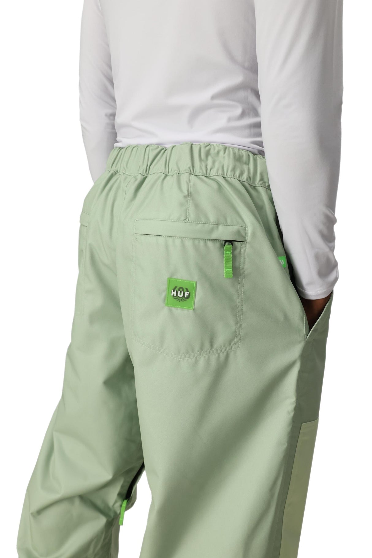 686 HUF Double H Shell Snowboard Pants HUF Green Colorblock 2026 Men's Snow Pants 686