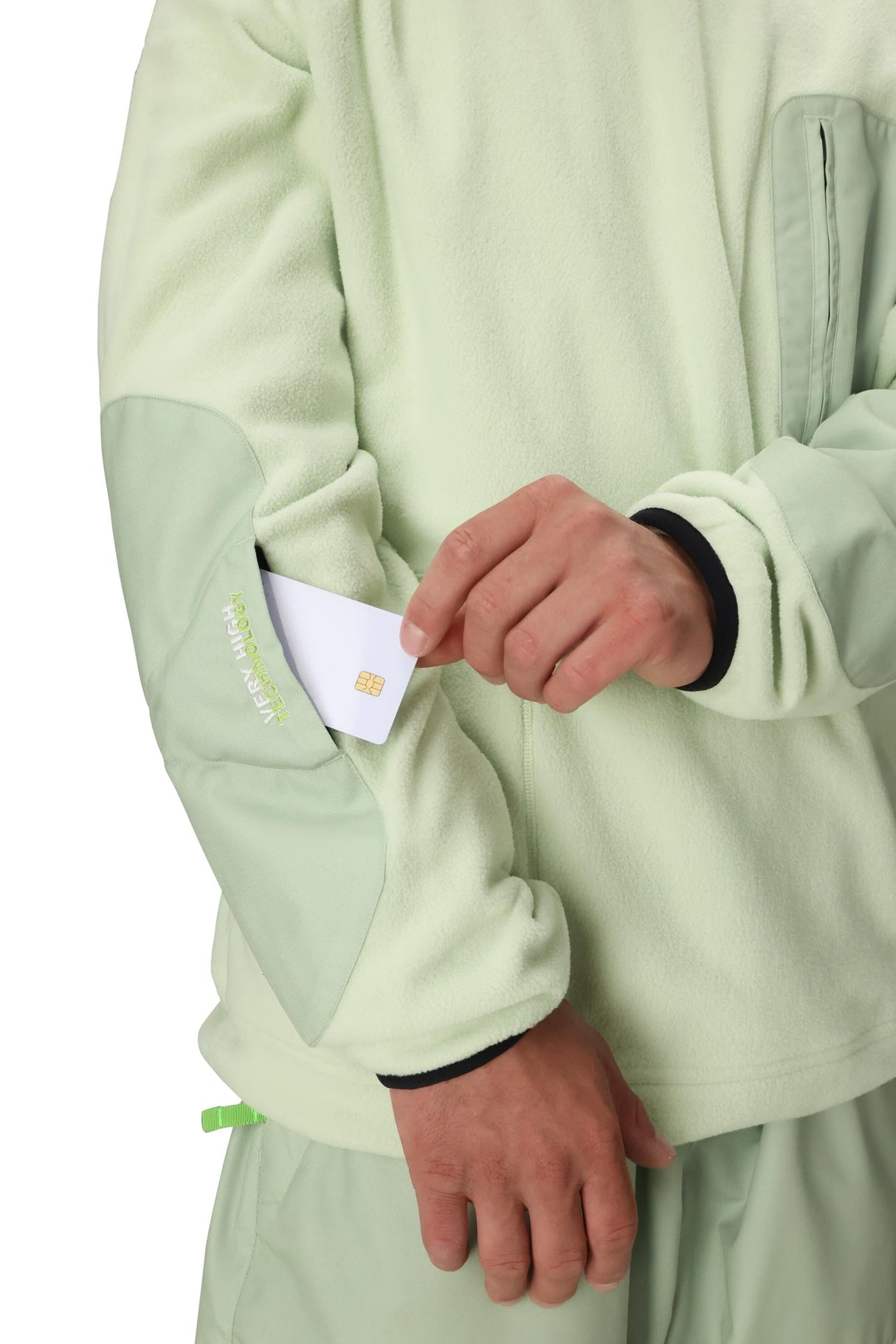 686 HUF Fleece Crewneck HUF Green Colorblock Men's Base Layers 686