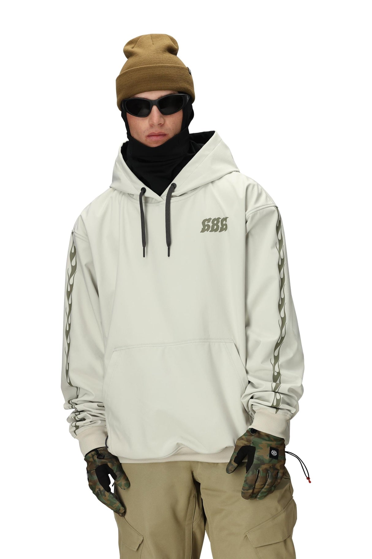 686 Waterproof Team Pullover Hoodie Limestone Men's Snow Jackets 686