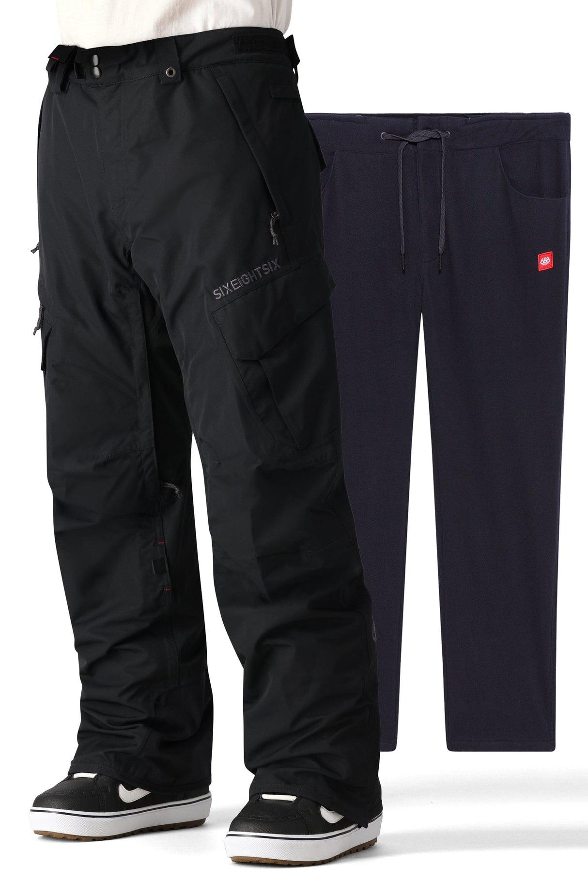 686 Smarty 3-In-1 Cargo Snowboard Pants Black 2026 Men's Snow Pants 686