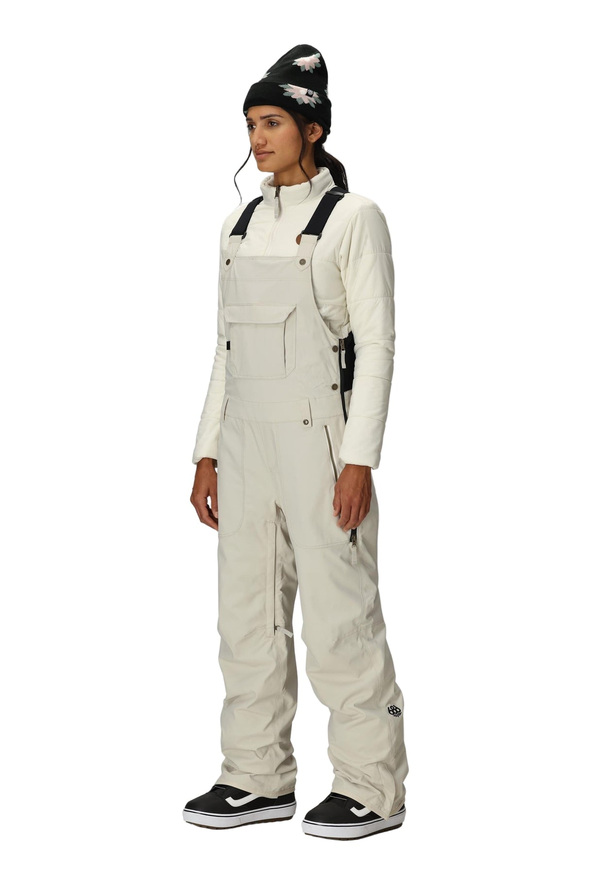 686 Women's Black Magic Insulated Bib Snow Pants Limestone 2026 Women's Snow Bib Pants 686