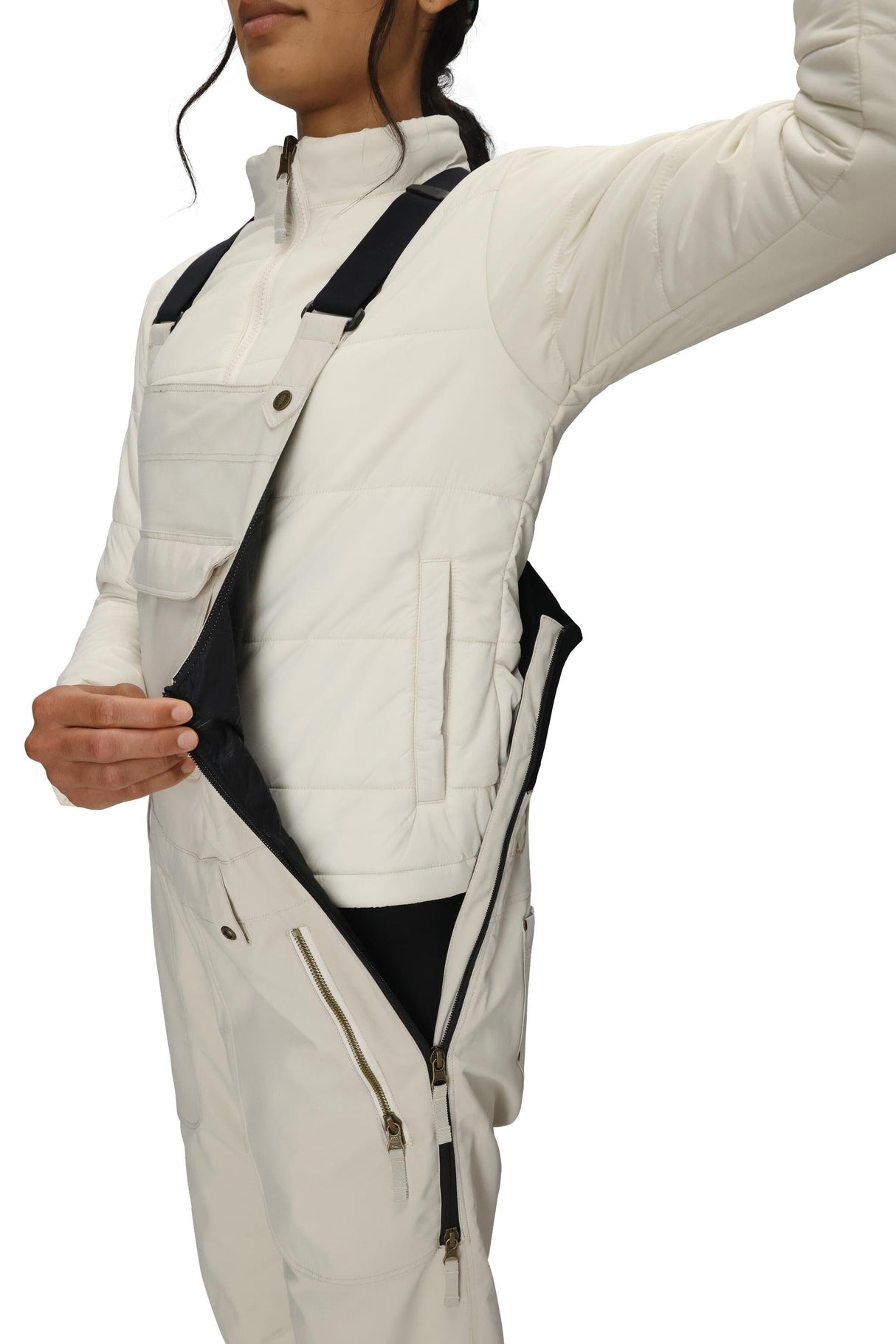 686 Women's Black Magic Insulated Bib Snow Pants Limestone 2026 Women's Snow Bib Pants 686