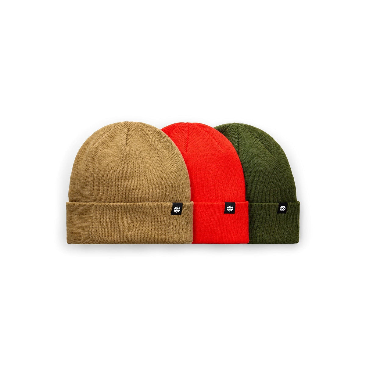 686 Standard Roll Up Beanie 3 Pack Assorted 3 Men's Beanies 686