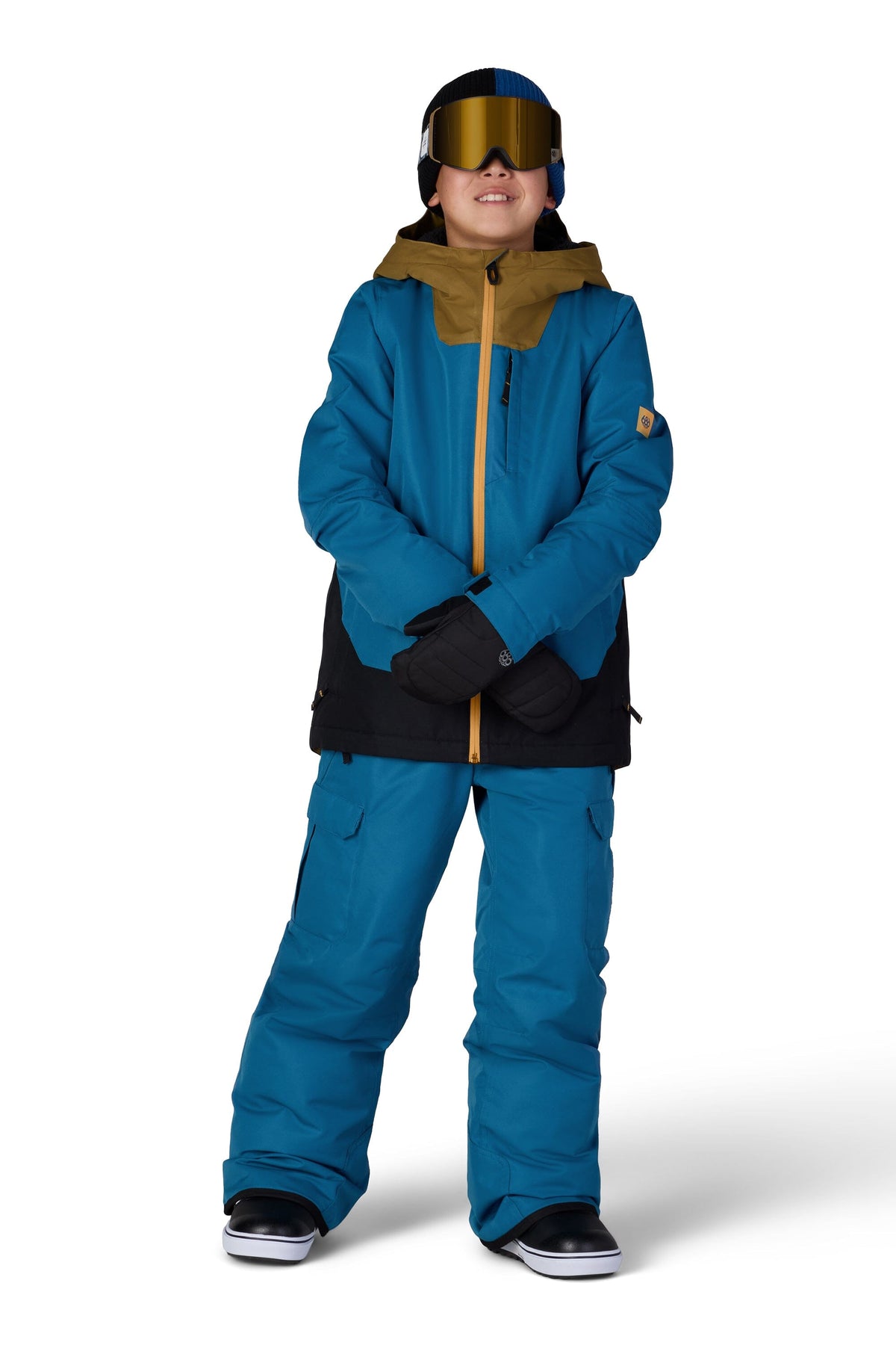 686 Youth Gateway Insulated Snow Jacket Blue Ash Colorblock 2027 Youth Snow Jackets 686