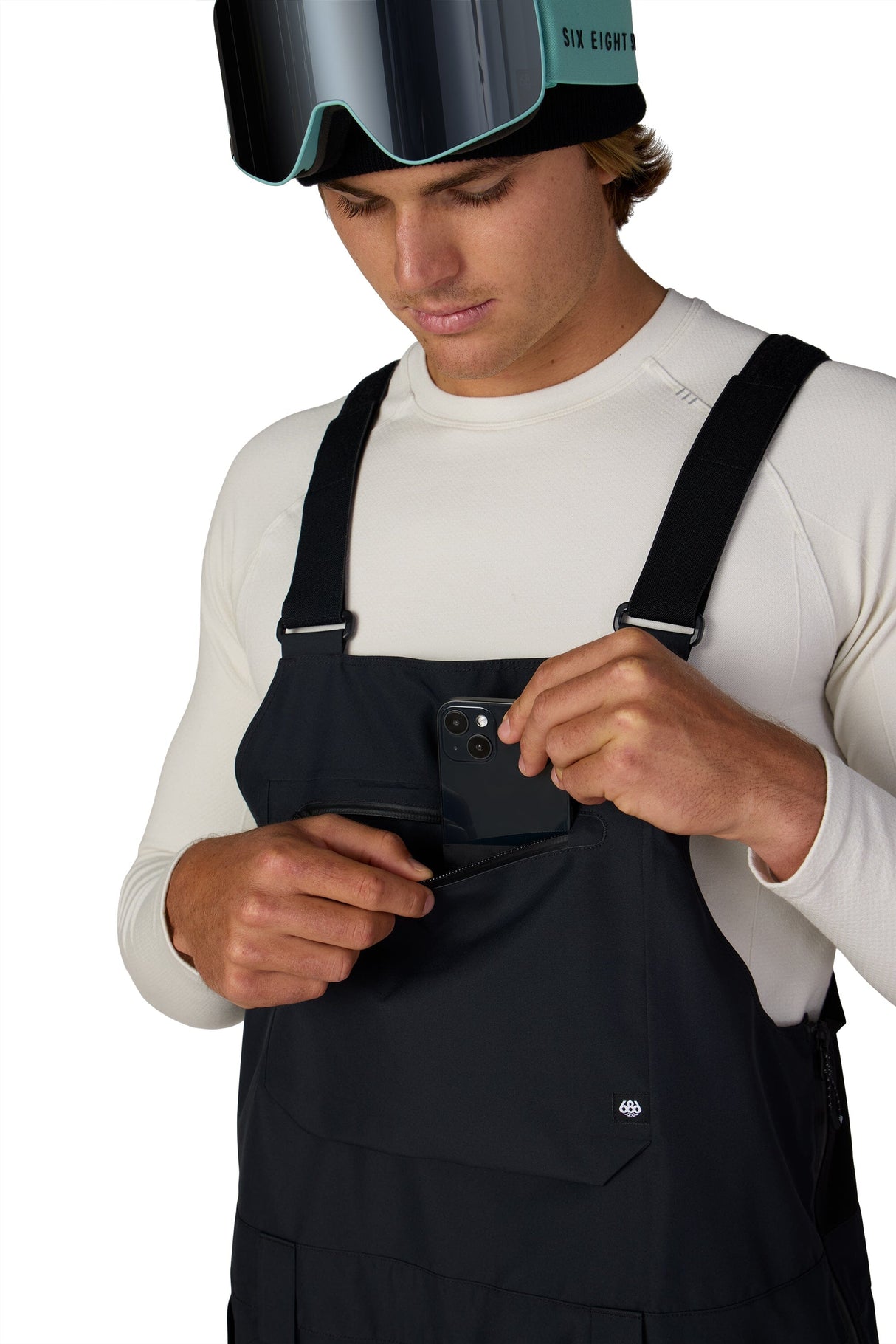 686 Lockup Shell Bib Snow Pants Black 2027 Men's Snow Bib Pants 686