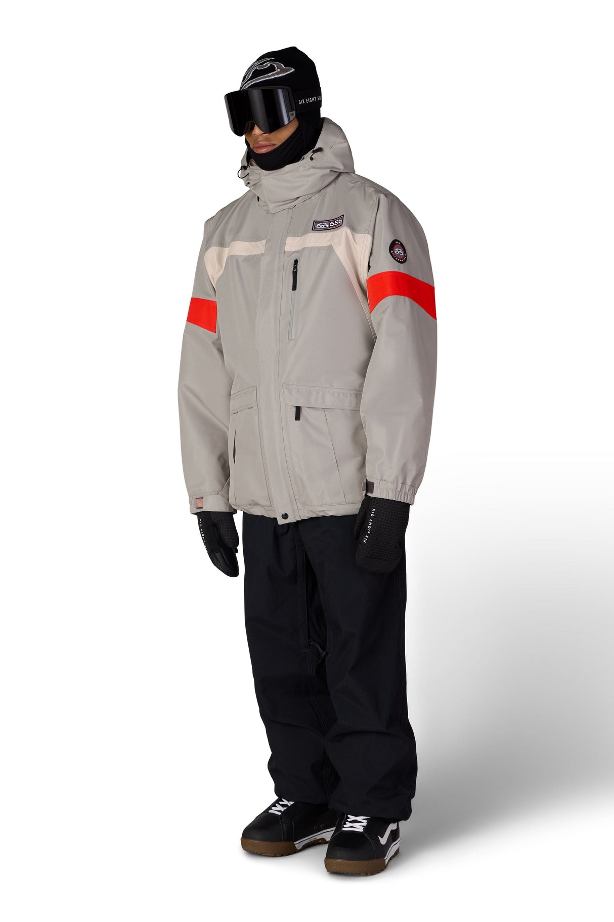 686 2001 Logic Snow Jacket Light Grey Colorblock 2027 Men's Snow Jackets 686