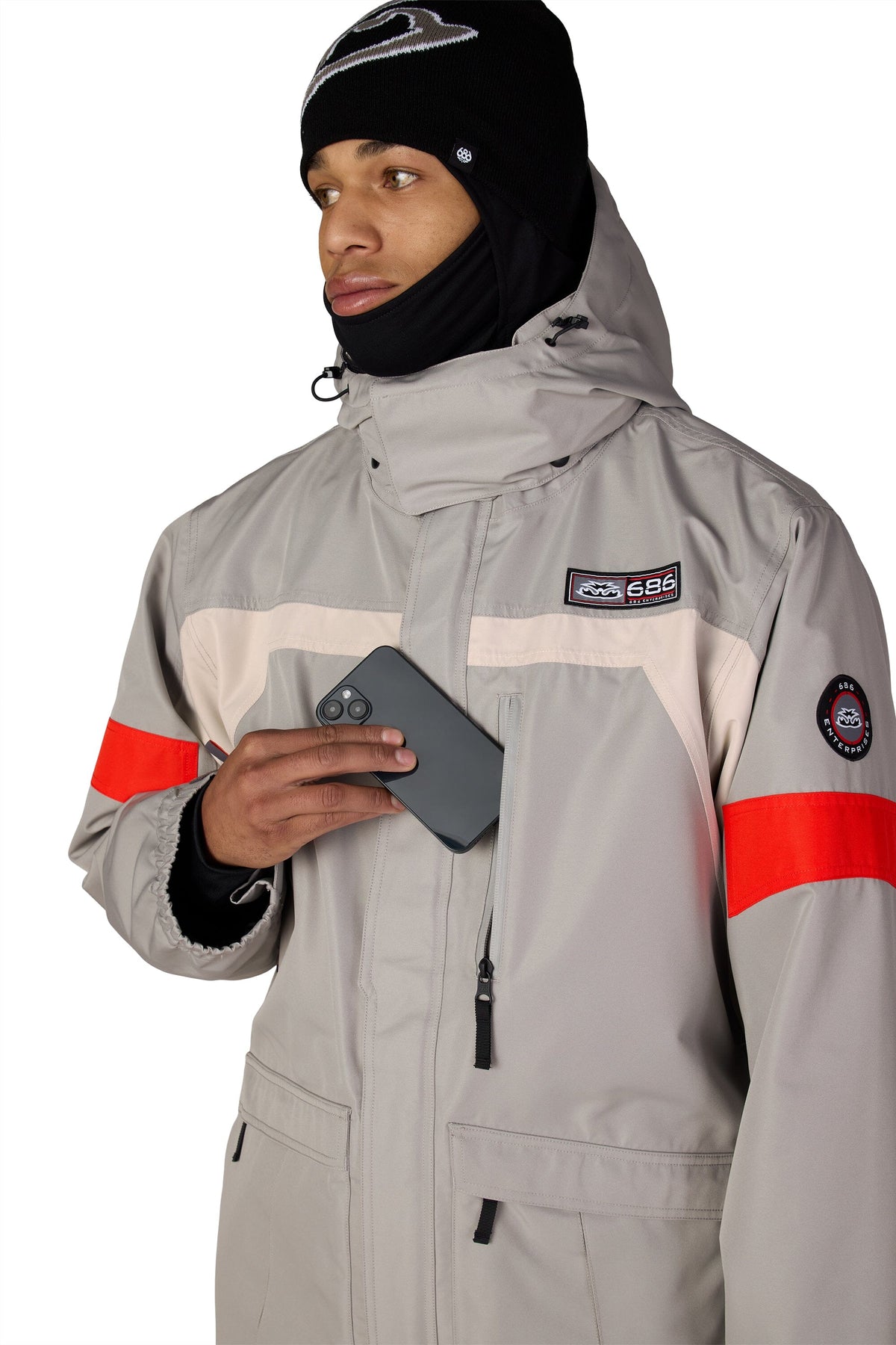 686 2001 Logic Snow Jacket Light Grey Colorblock 2027 Men's Snow Jackets 686
