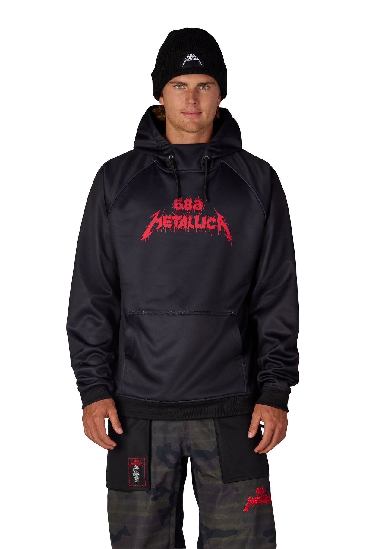 686 Metallica Bonded Fleece Pullover Hoodie Metallica Black Men's Pullover Hoodies 686
