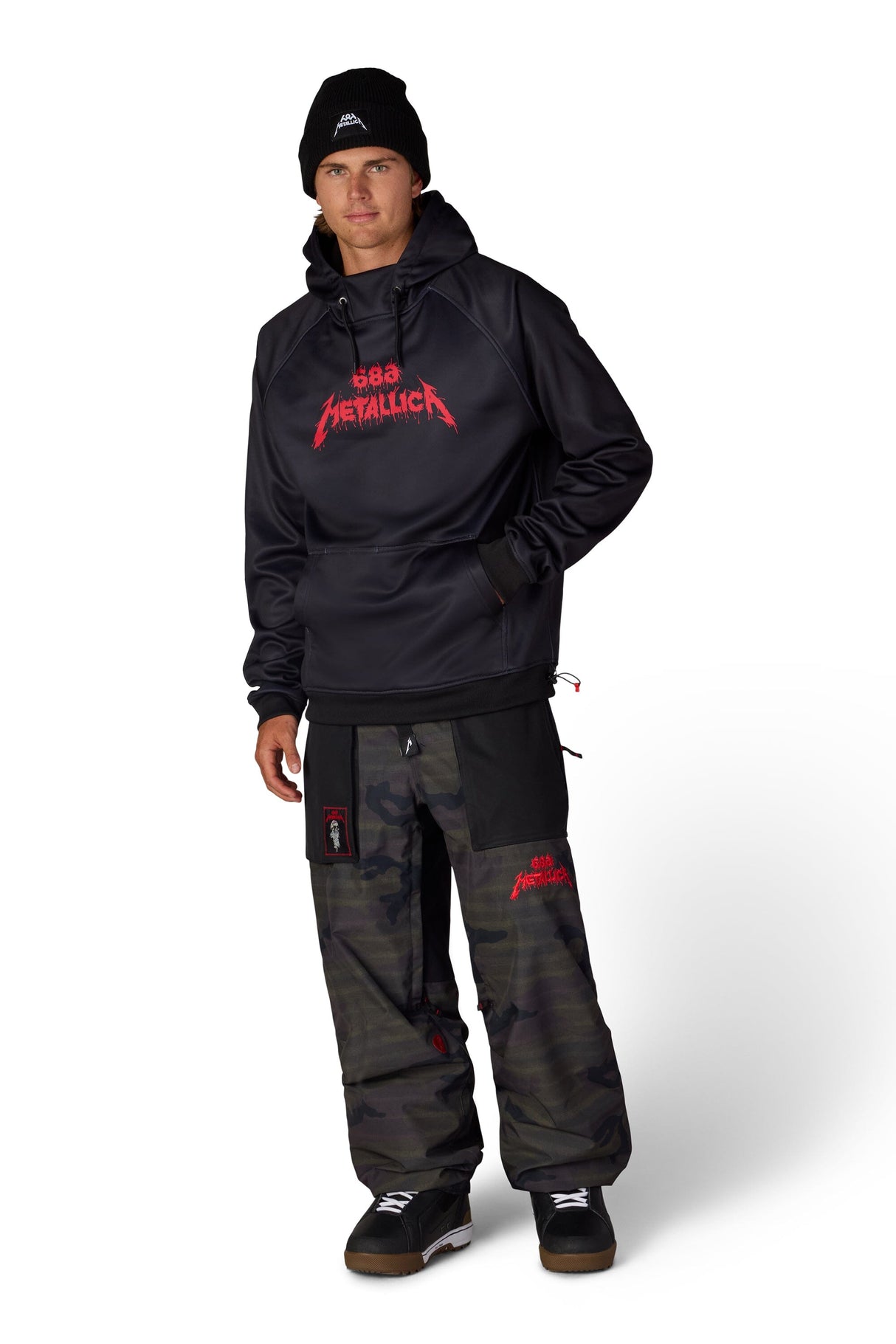686 Metallica Bonded Fleece Pullover Hoodie Metallica Black Men's Pullover Hoodies 686