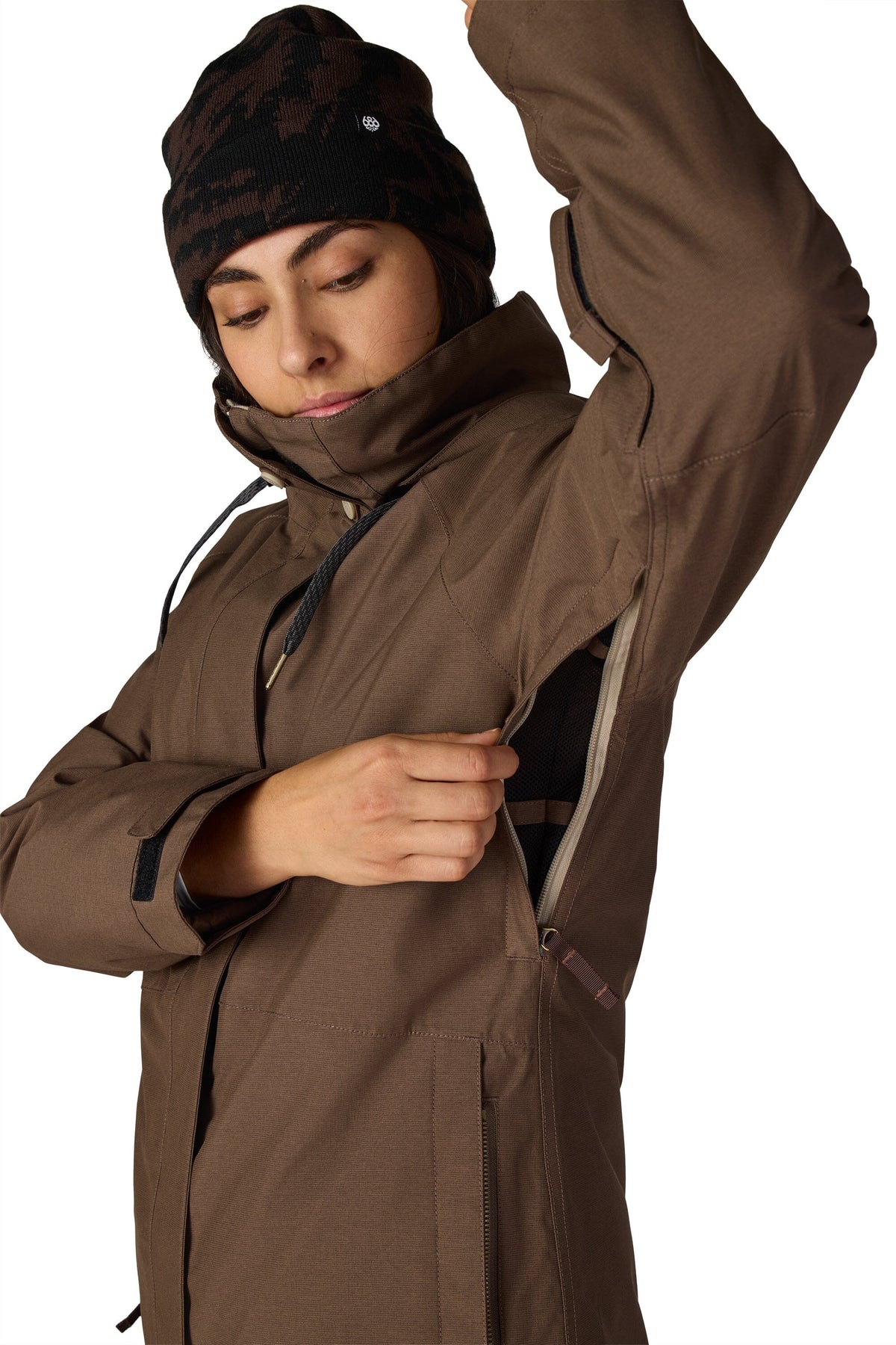 686 Women's Smarty 3-In-1 Spellbound Snow Jacket Dark Earth Dobby 2026 Women's Snow Jackets 686