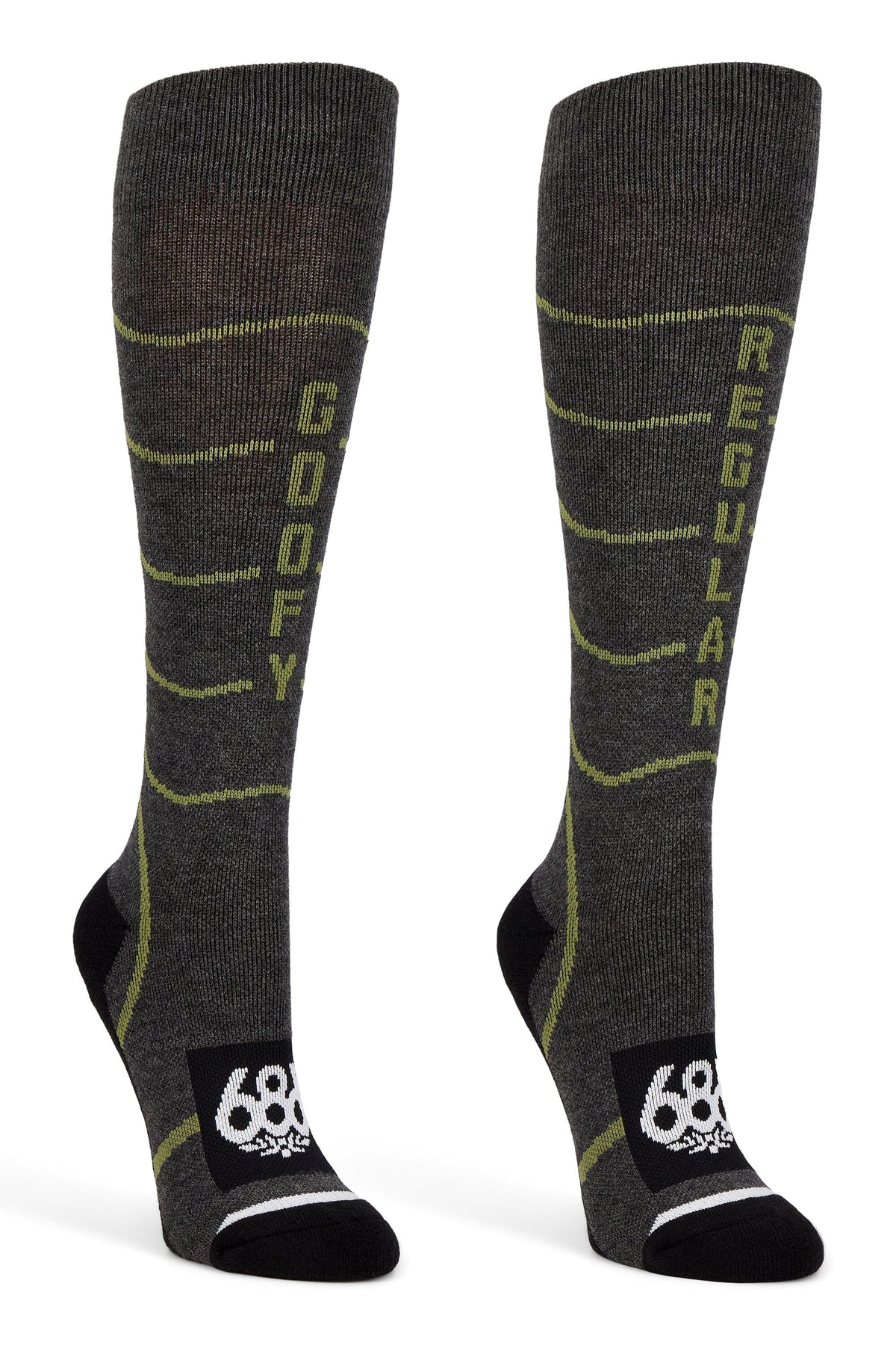 686 Women's Contour Merino Snow Socks 2 Pack Assorted Women's Snowboard Socks 686