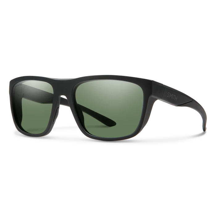SMITH Barra Matte Black - ChromaPop Grey Green Polarized Sunglasses Sunglasses Smith