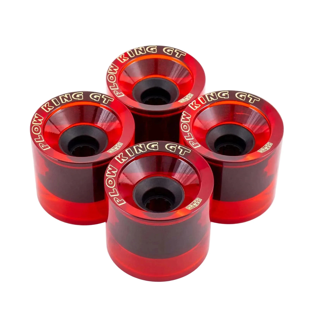 LANDYACHTZ Plow King GT 74mm 76a Clear Red Glossy Longboard Wheels Longboard Wheels Landyachtz