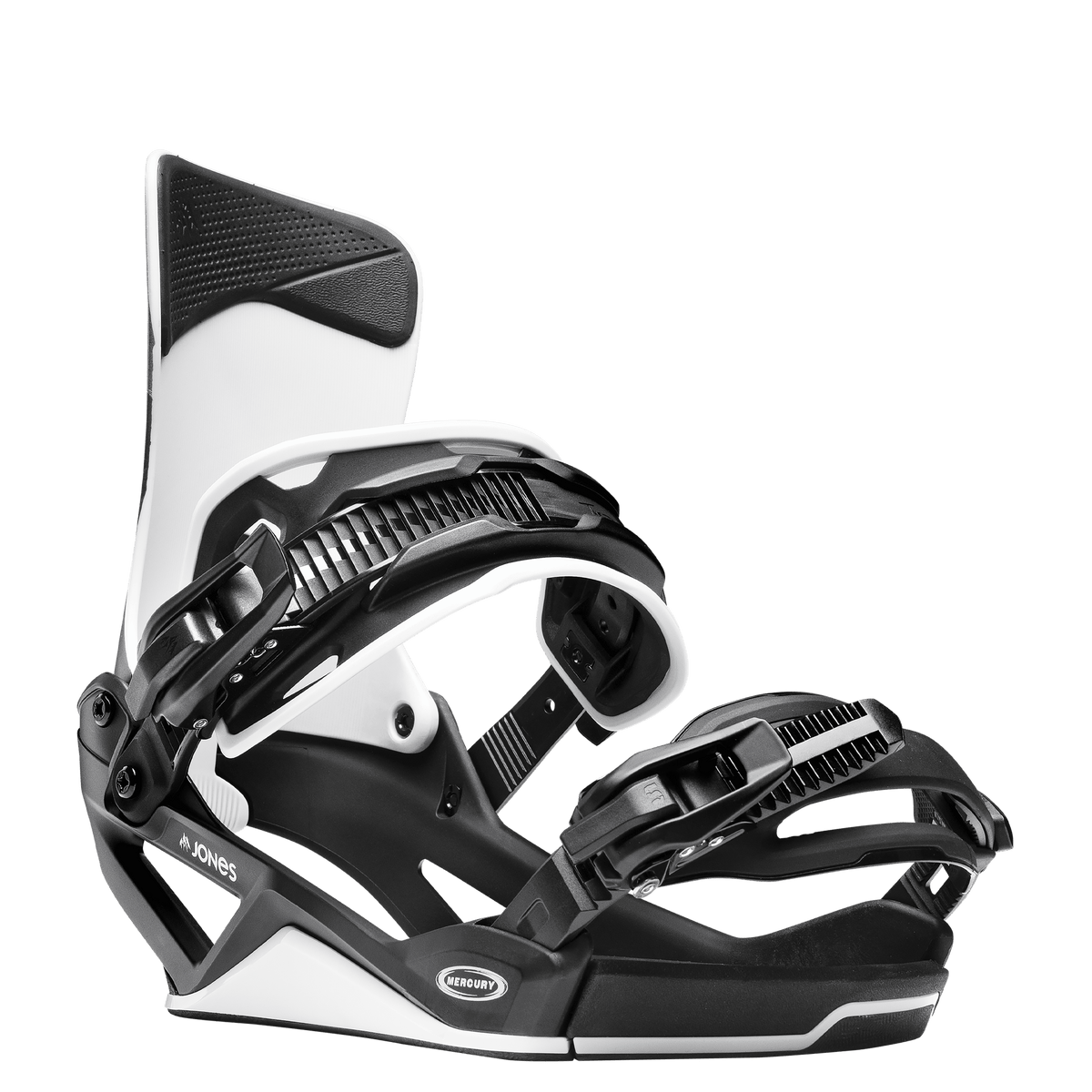 JONES Mercury FASE Snowboard Bindings MTN Black/Silver 2027 Men's Snowboard Bindings Jones Snowboards