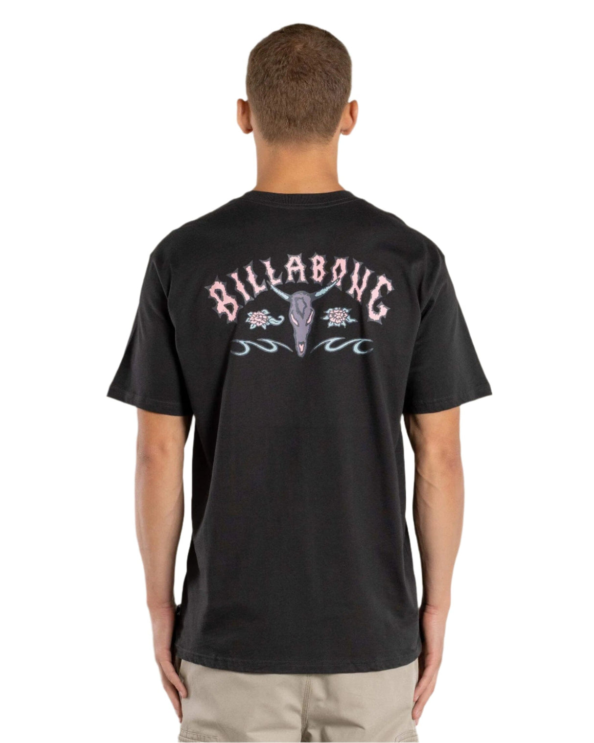 BILLABONG Raging Bull T-Shirt Washed Black Men's Short Sleeve T-Shirts Billabong