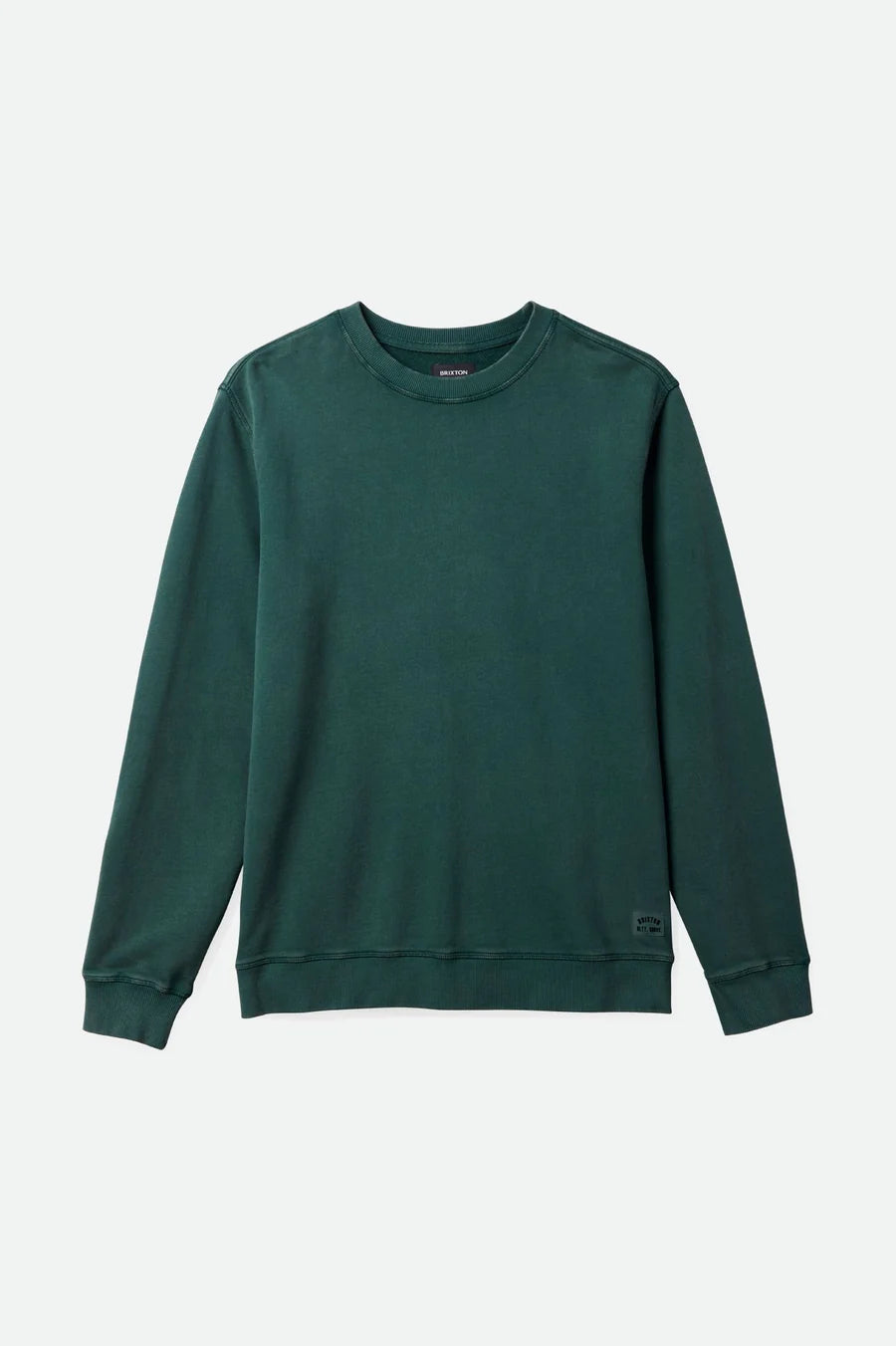 BRIXTON Vintage Reserve Cross Loop French Terry Crew Trekking Green Sol Wash Men's Crewnecks Brixton