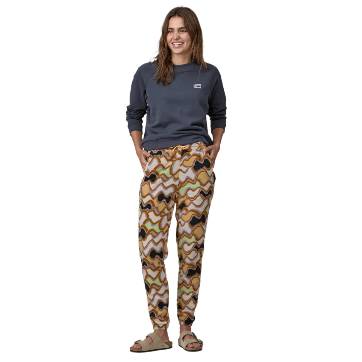 PATAGONIA Women's Micro D Fleece Jogger Pant Small Currents/Natural Women's Sweatpants Patagonia