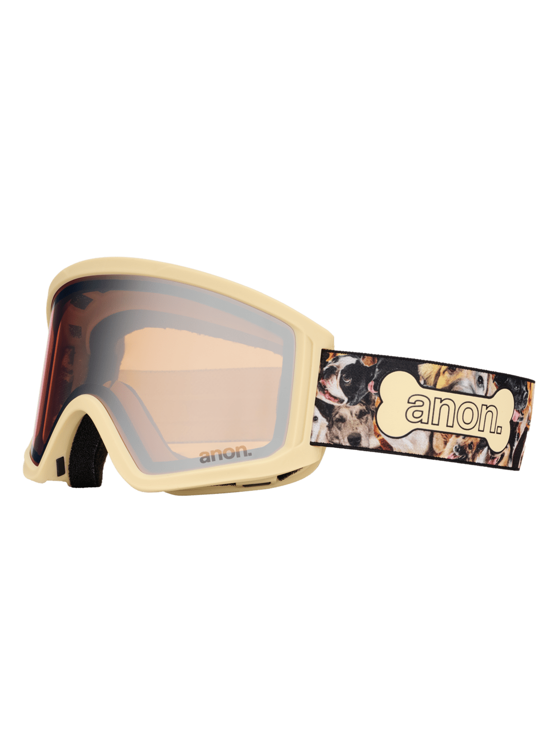 ANON Youth Tracker 2.0 Shop Dogs - Silver Amber + Face MFI Face Mask Snow Goggle Youth Snow Goggles Anon