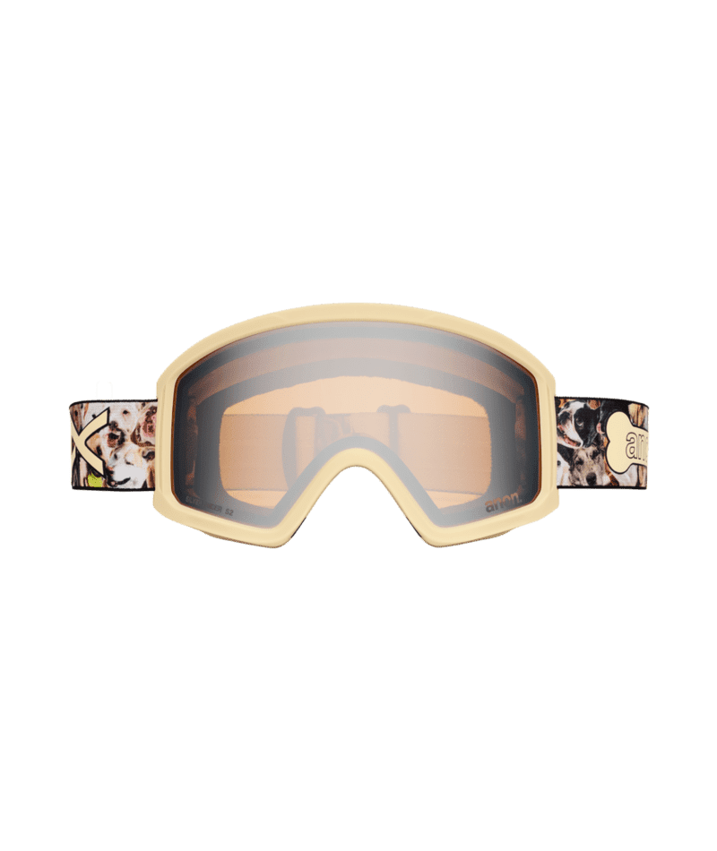 ANON Youth Tracker 2.0 Shop Dogs - Silver Amber + Face MFI Face Mask Snow Goggle Youth Snow Goggles Anon