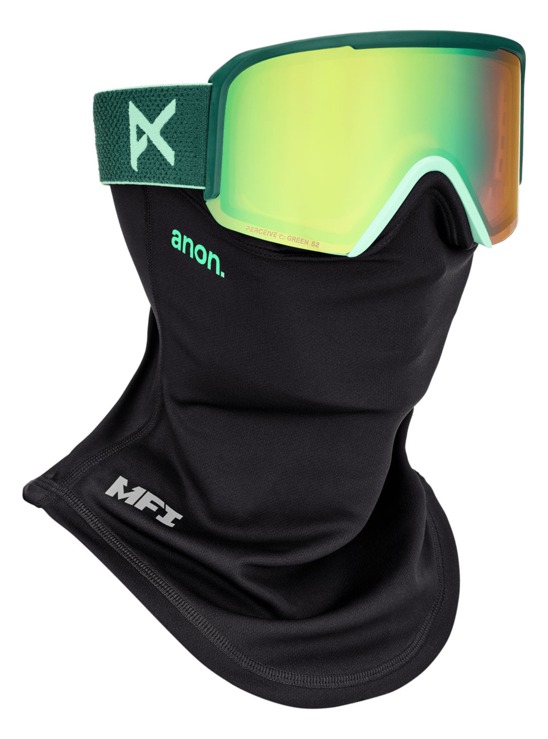 ANON Nesa Brunswick Green - Perceive Variable Green + Perceive Cloudy Pink + MFI Face Mask Snow Goggle Snow Goggles Anon
