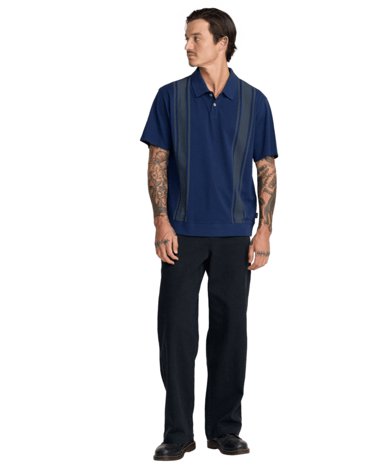 RVCA Ivy League Polo Shirt Moody Blue Men's Polos RVCA