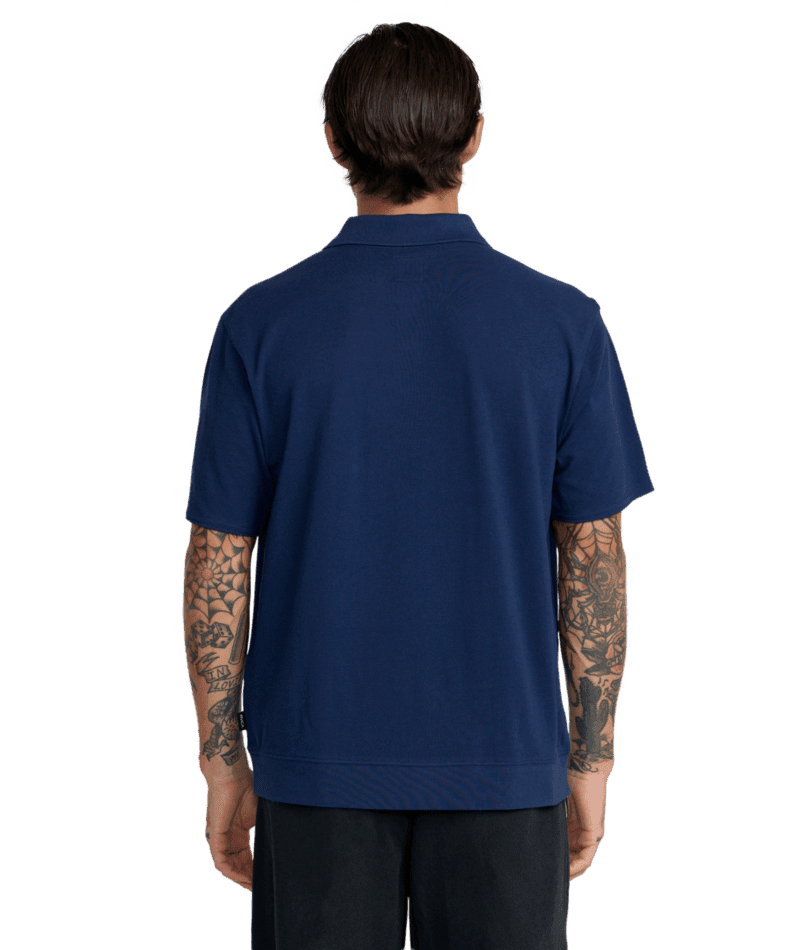 RVCA Ivy League Polo Shirt Moody Blue Men's Polos RVCA