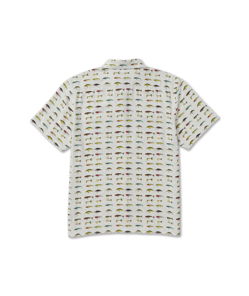 RVCA Tackle Shop Short Sleeve Button Up Wheat Men's Short Sleeve Button Up Shirts RVCA