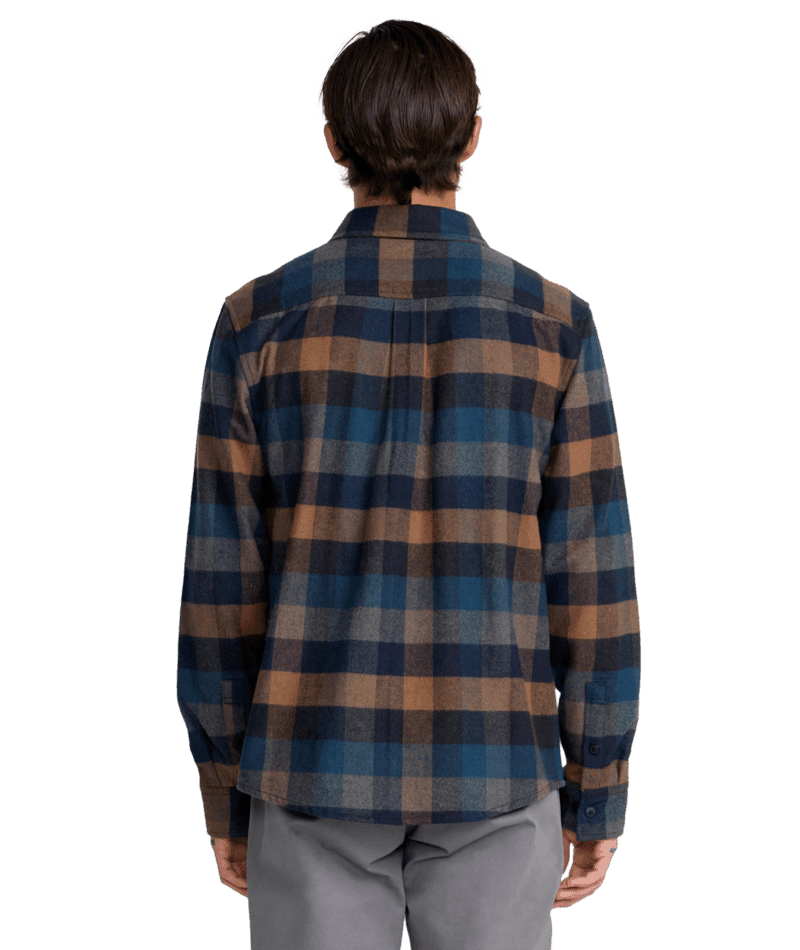 RVCA Dayshift Blanket Flannel Pirate Black Men's Long Sleeve Button Up Shirts RVCA