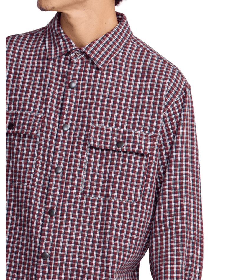 RVCA Big RVCA Flannel Long Sleeve Shirt Red Earth Men's Flannel Shirts RVCA