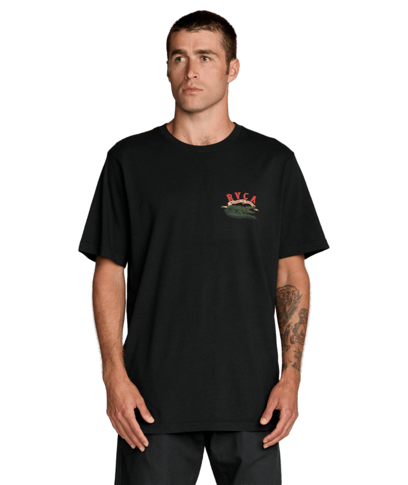 RVCA Welcome To RVCA T-Shirt Pirate Black Men's Short Sleeve T-Shirts RVCA