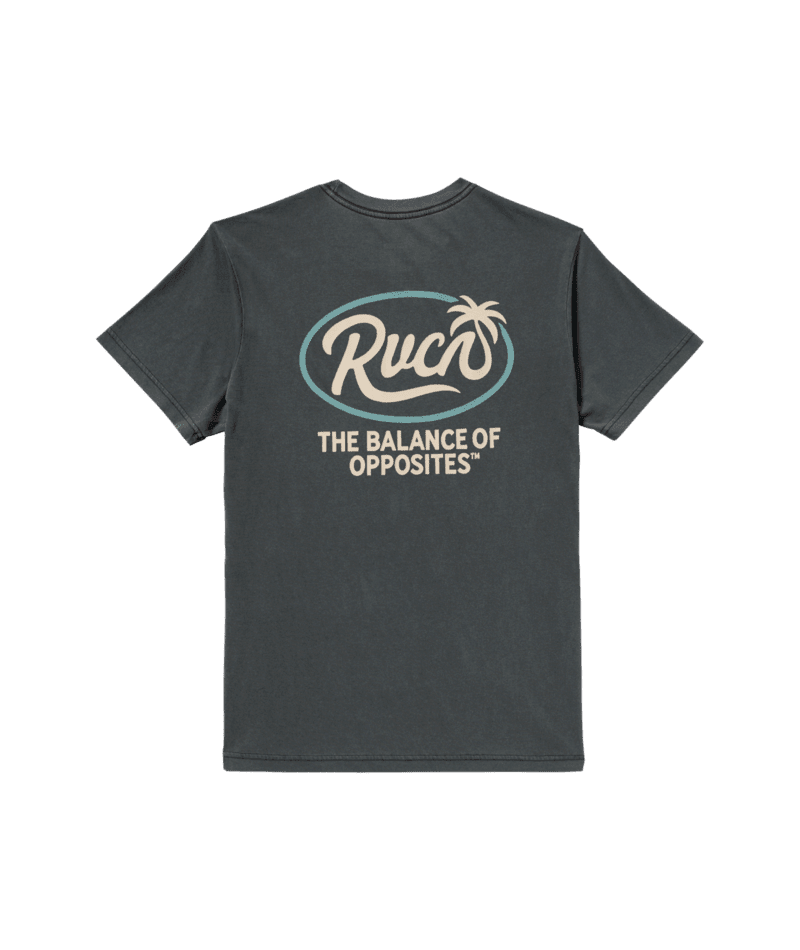 RVCA Frond Script T-Shirt Pirate Black Men's Short Sleeve T-Shirts RVCA