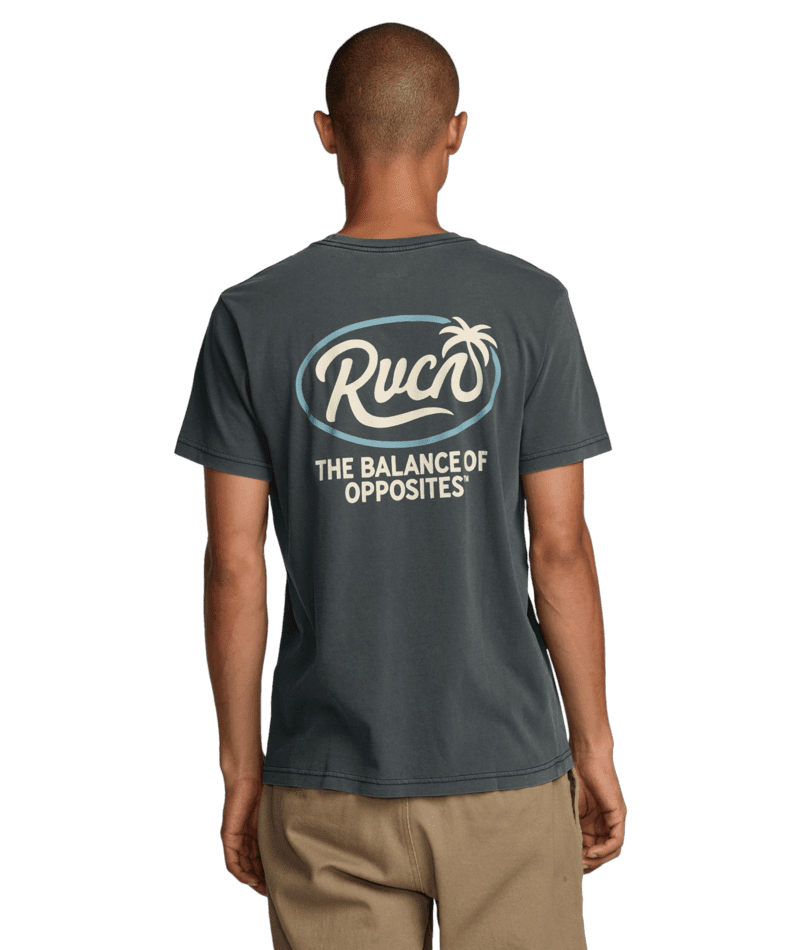 RVCA Frond Script T-Shirt Pirate Black Men's Short Sleeve T-Shirts RVCA