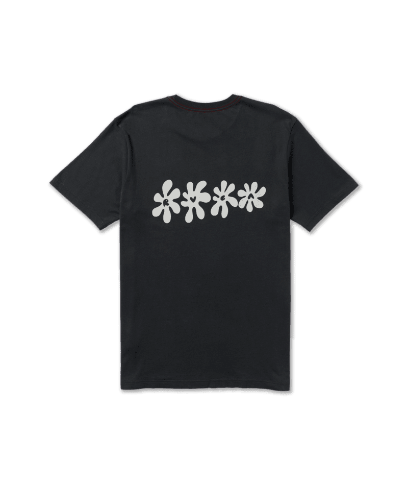RVCA Bryce Bloom T-Shirt Pirate Black Men's Short Sleeve T-Shirts RVCA