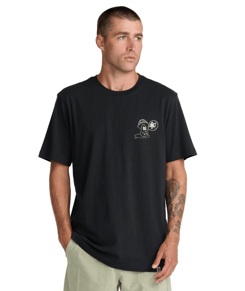RVCA Bryce Bloom T-Shirt Pirate Black Men's Short Sleeve T-Shirts RVCA