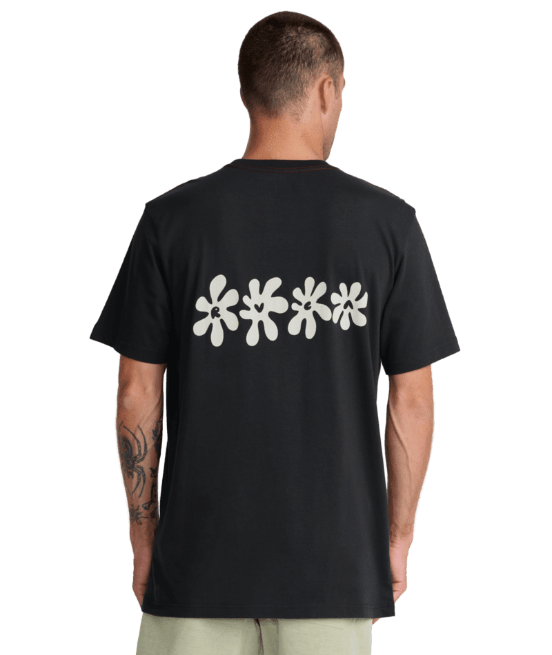 RVCA Bryce Bloom T-Shirt Pirate Black Men's Short Sleeve T-Shirts RVCA