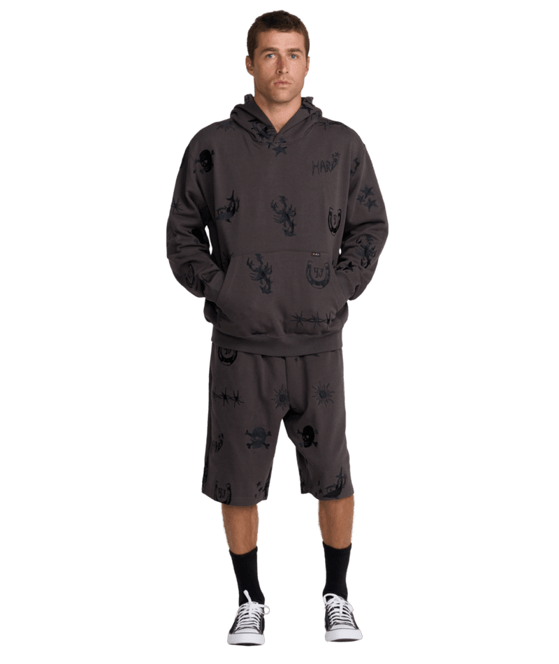 RVCA X Dani Miller Pullover Hoodie Pirate Black Men's Pullover Hoodies RVCA