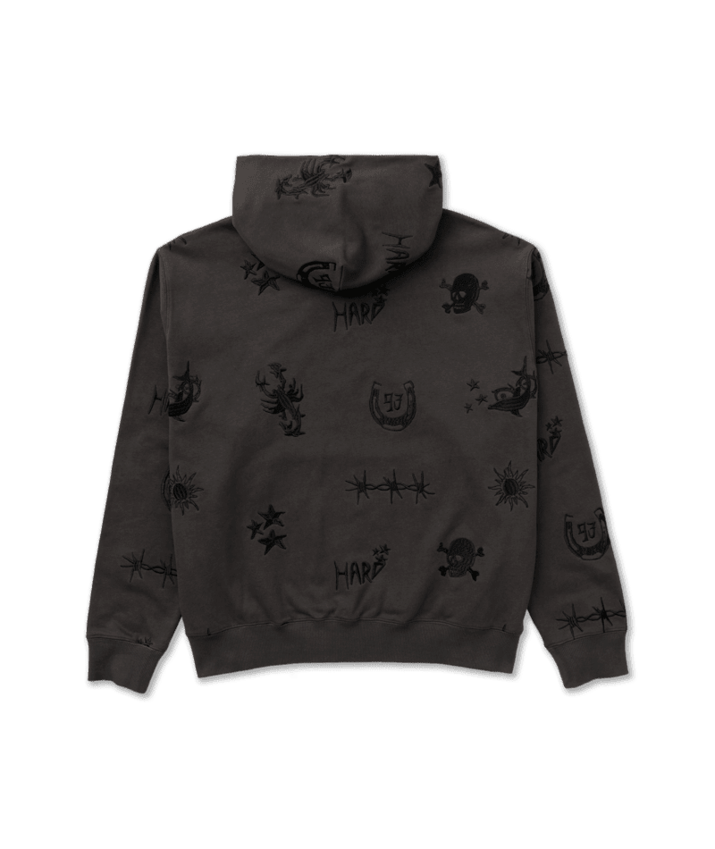 RVCA X Dani Miller Pullover Hoodie Pirate Black Men's Pullover Hoodies RVCA