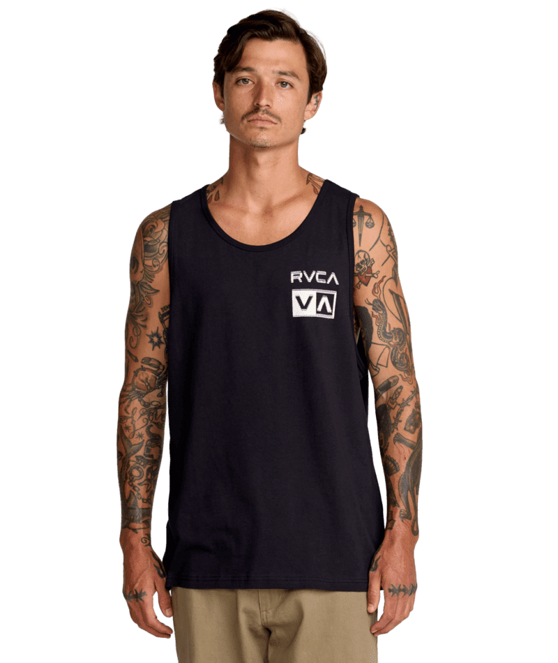 RVCA Glitch Tank Black Men's Tank Tops RVCA