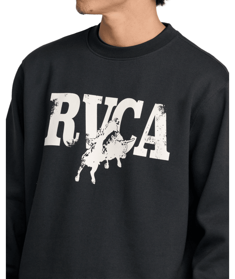 RVCA Buck Crew Sweatshirt Black Men's Crewnecks RVCA