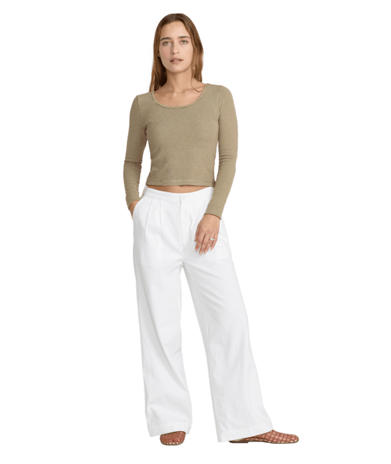 RVCA Women's Jungle Long Sleeve Scoop Neck Desert Taupe Women's Long Sleeve T-Shirts RVCA